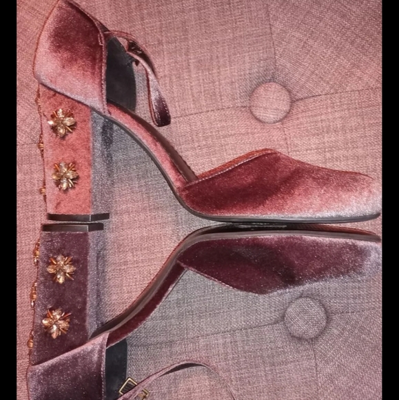 Anthropologie FARYL ROBIN SIZE 10 HEELS NEW GREY VELOUR $198 - Picture 3 of 6